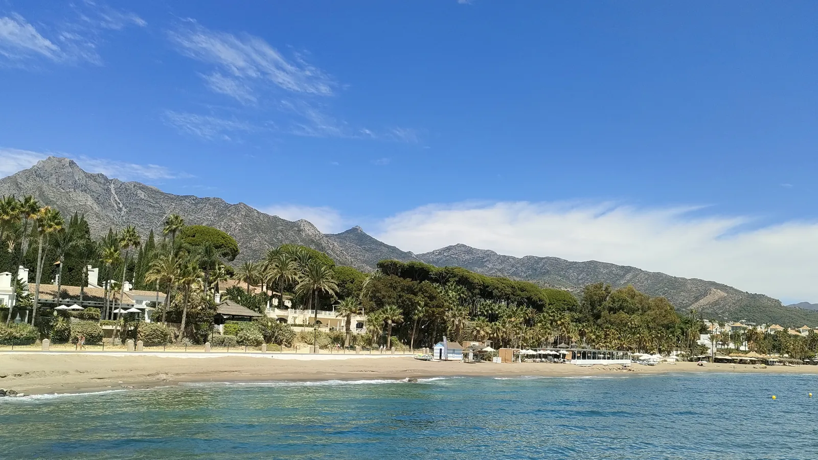 The beach at Marbella, with La Concha behind